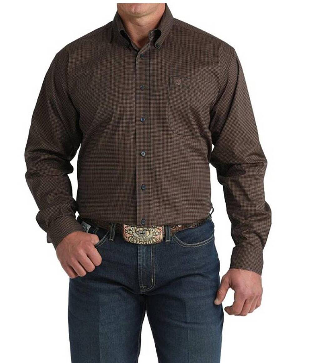 NEW CINCH men's stretch classic print shirt in navy